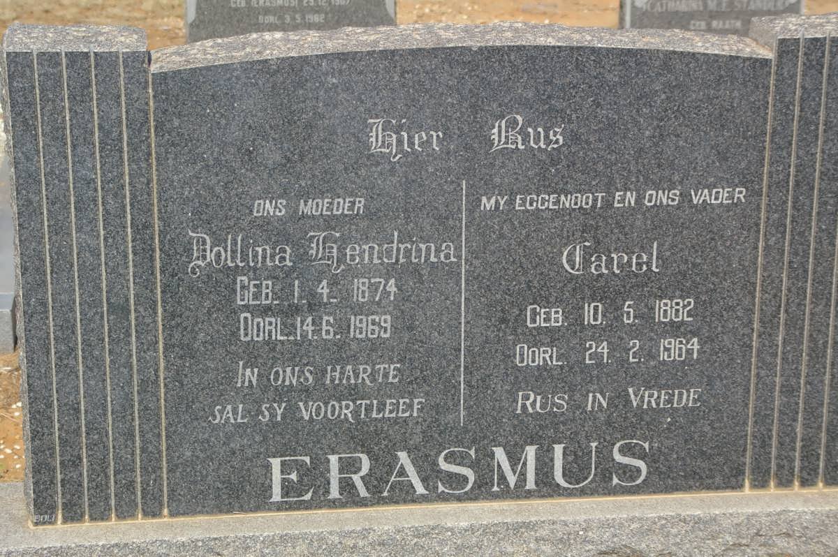 ERASMUS Carel 1882-1964 &amp; Dollina Hendrina 1874-1969