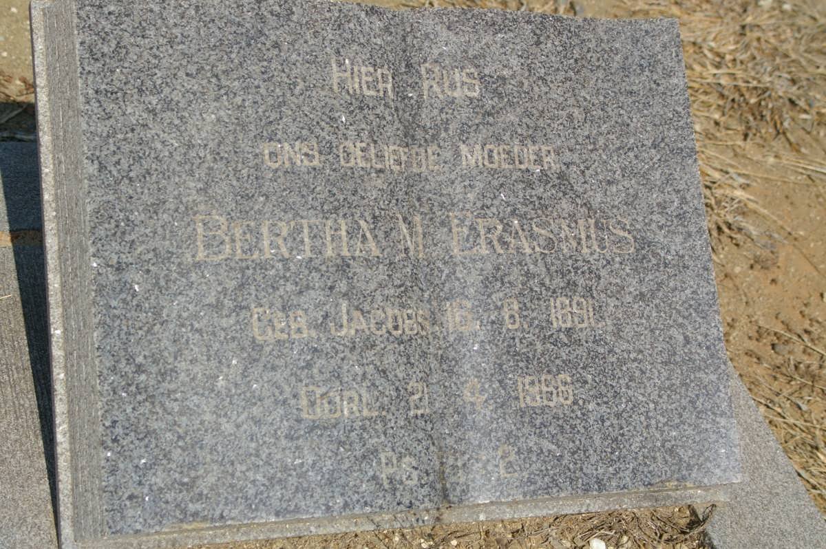 ERASMUS Bertha M. 1891-1966