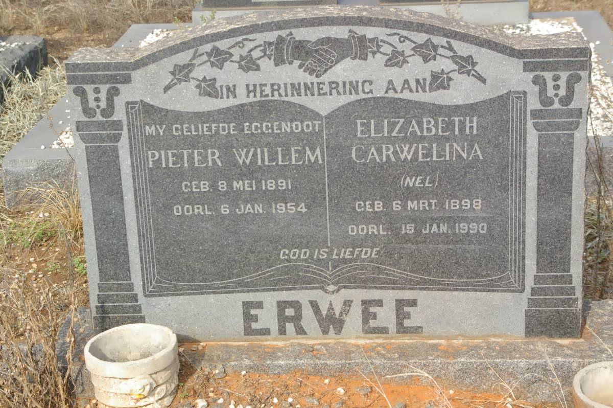 ERWEE Pieter Willem 1891-1954 &amp; Elizabeth Carwelina NEL 1898-1990