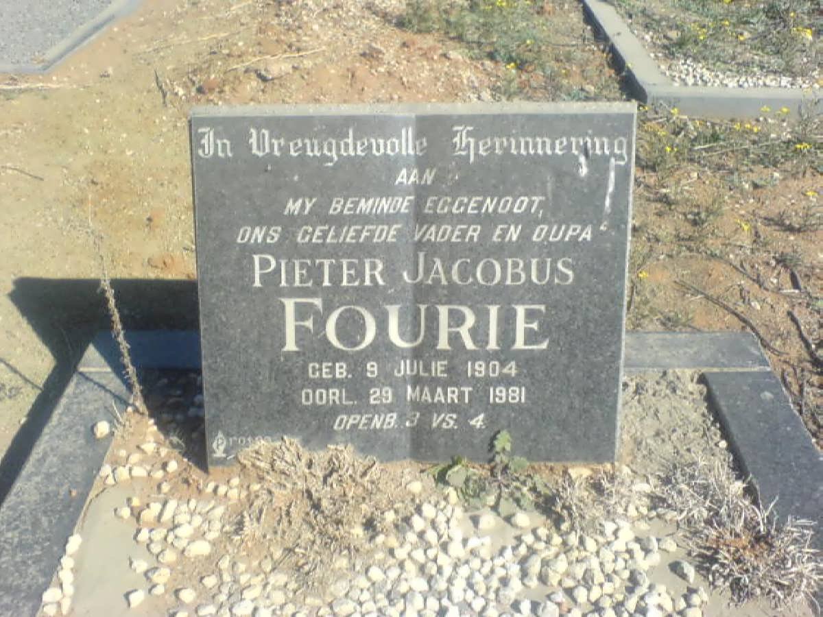 FOURIE Pieter Jacobus 1904-1981