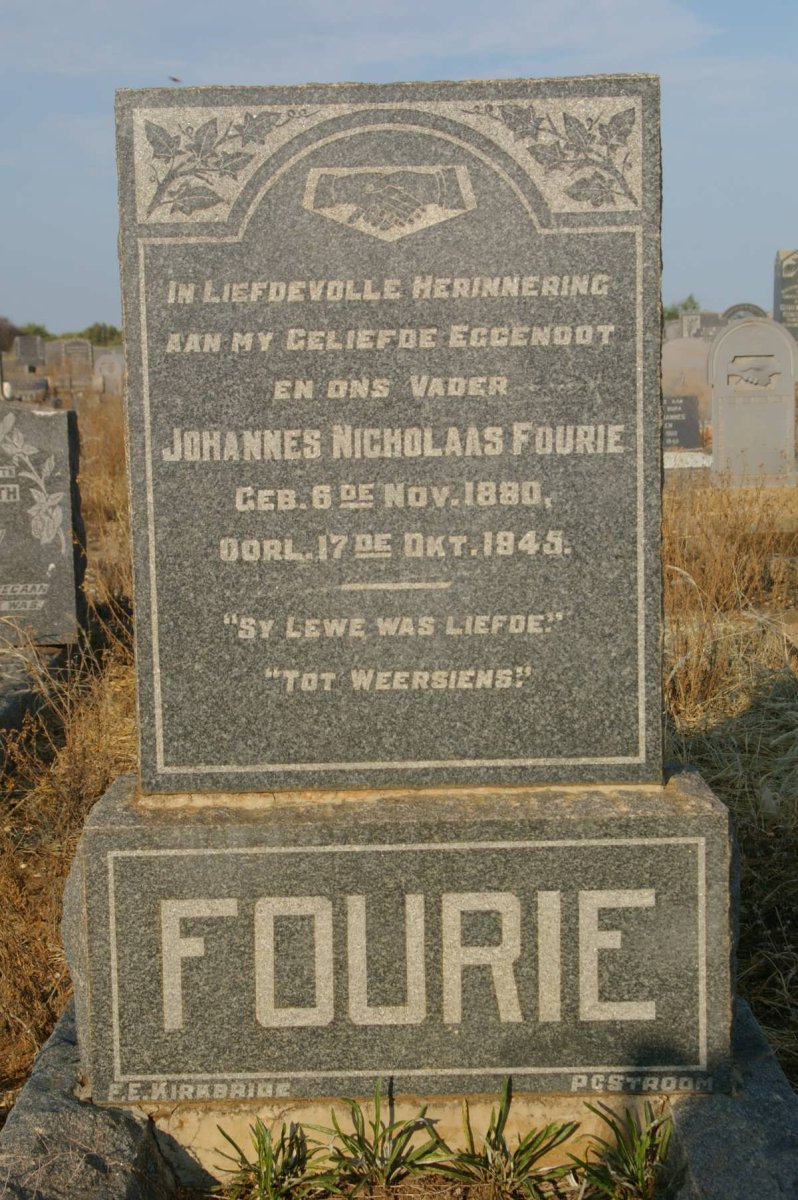 FOURIE Johannes Nicholaas 1880-1945