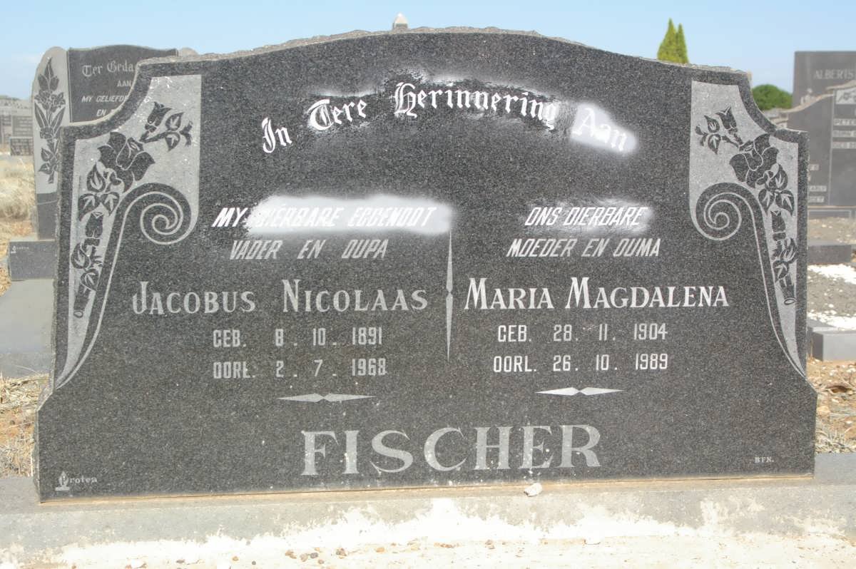 FISCHER Jacobus Nicolaas 1891-1968 &amp; Maria Magdalena 1904-1989