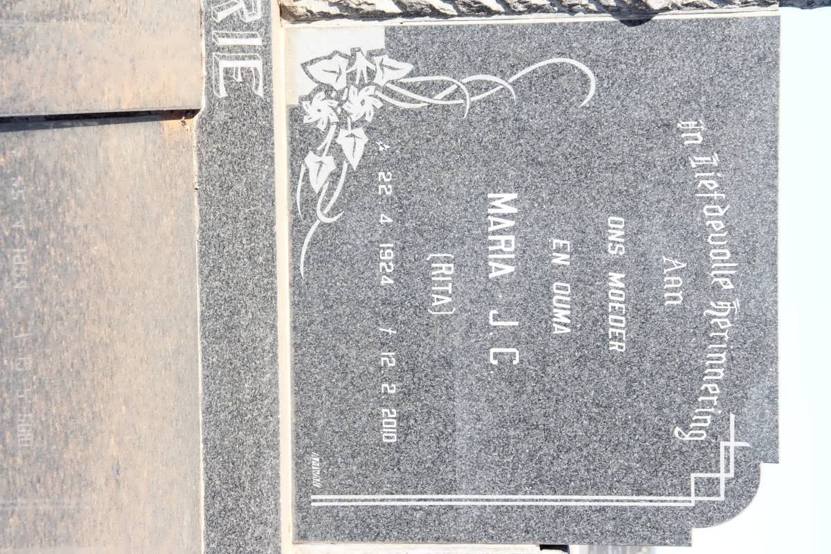 FOURIE Maria J.C. 1924-2010