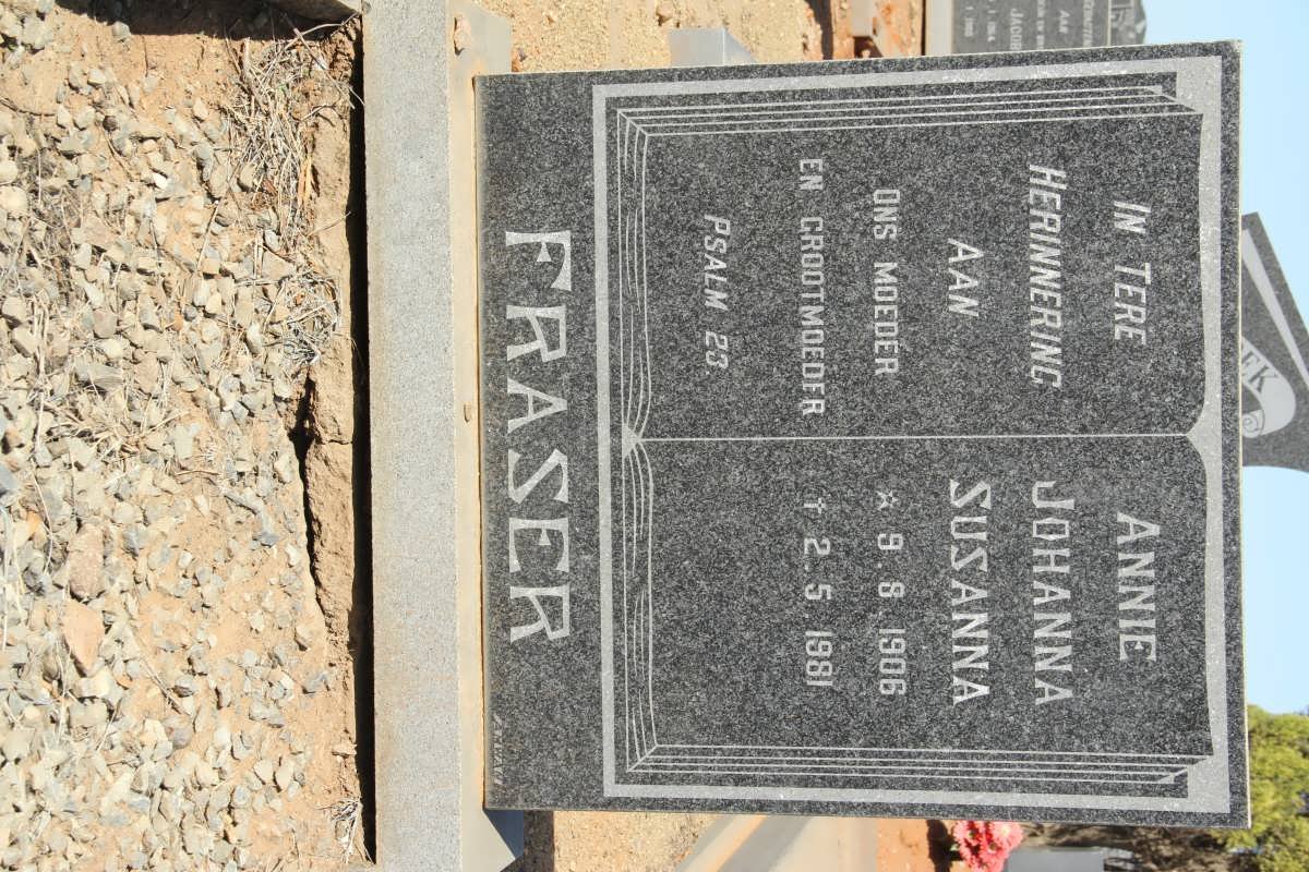 FRASER Annie Johanna Susanna 1906-1981