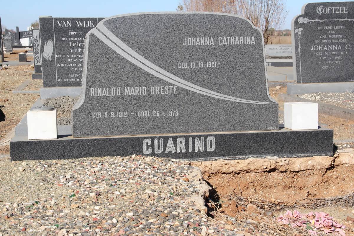 GUARINO Rinaldo Mario Oreste 1912-1973 &amp; Johanna Catharina 1921-