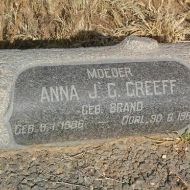 GREEFF Anna J.C. nee BRAND 1886-1967