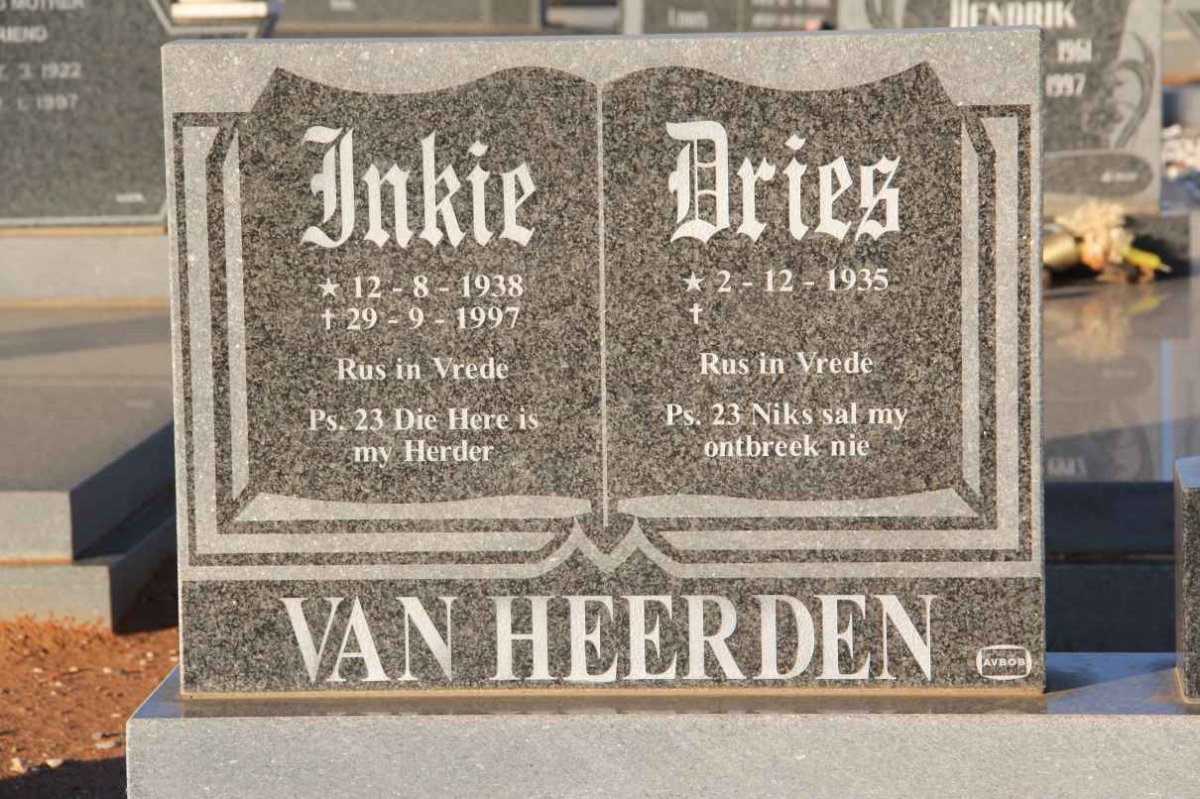 HEERDEN Dries, van 1935- &amp; Inkie 1938-1997