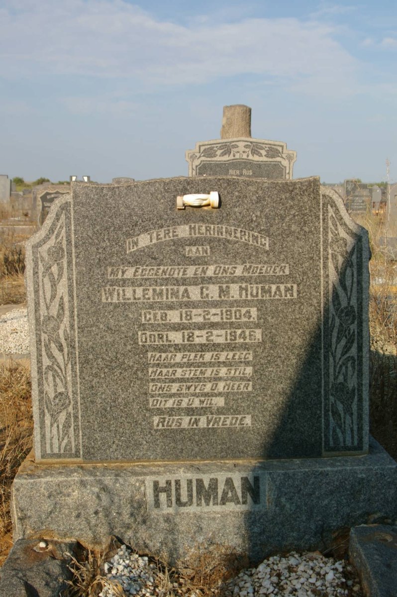 HUMAN Willemina G.M. 1904-1946