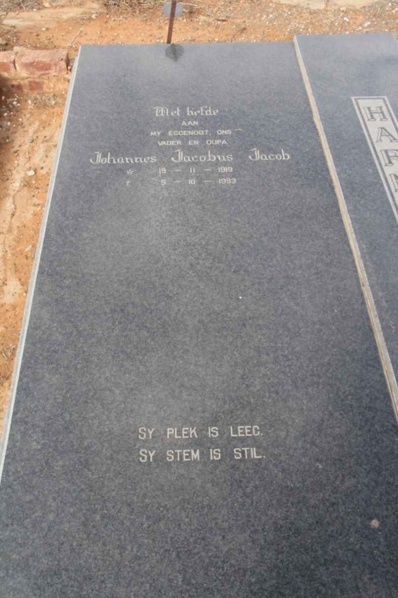 HARMSE Johannes Jacobus Jacob 1919-1993 &amp; Catharina 1945-