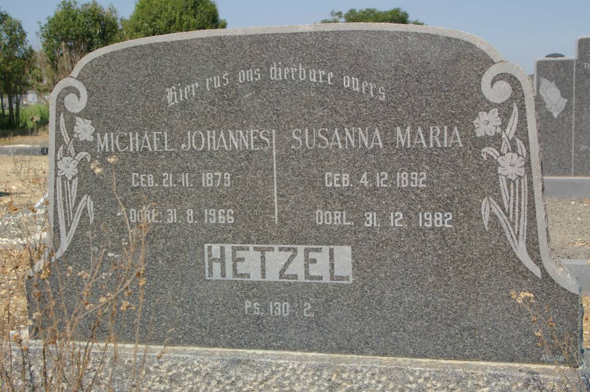HETZEL Michael Johannes 1879-1966 &amp; Susanna Maria 1892-1982