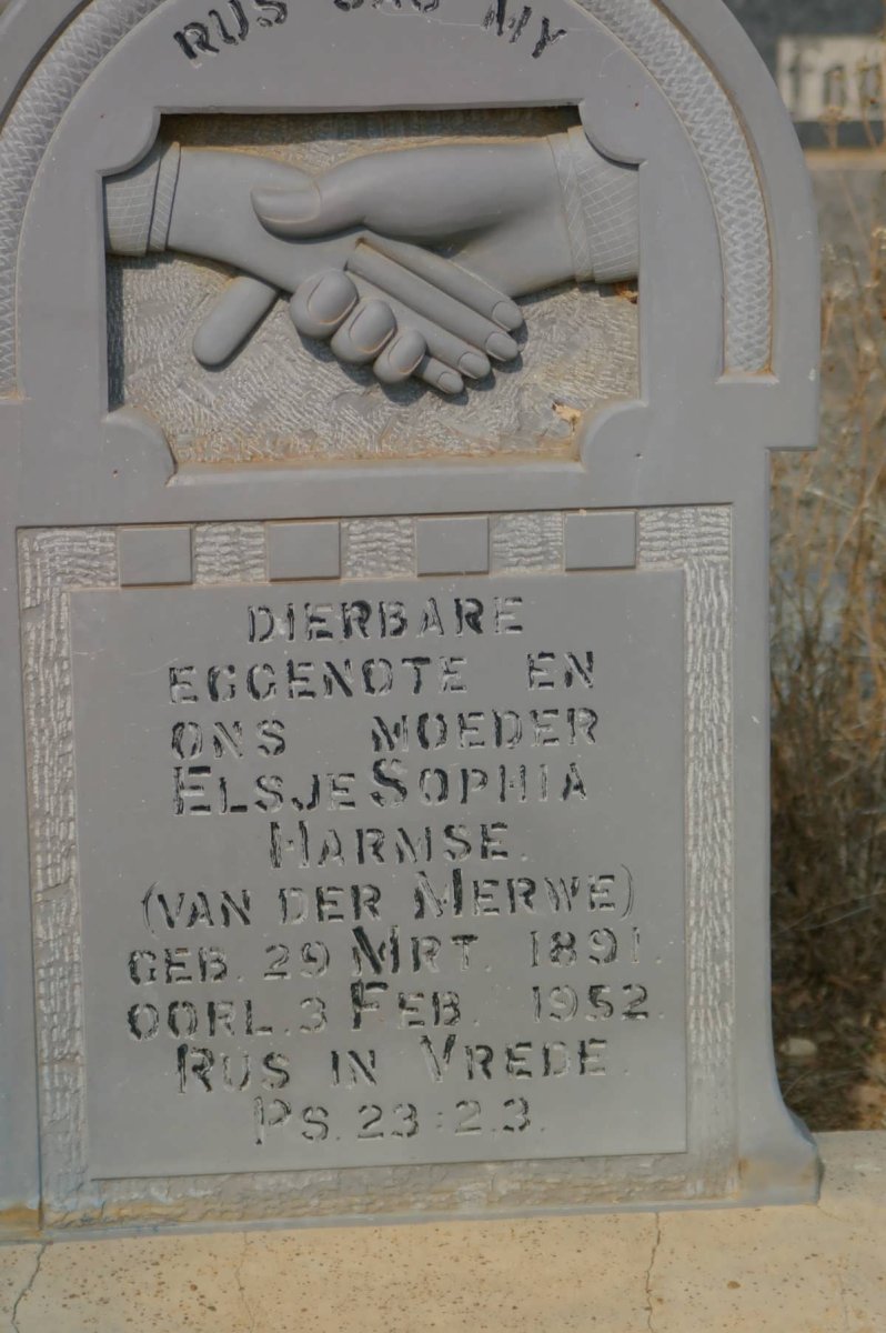 HARMSE Elsje Sophia nee VAN DER MERWE 1891-1952