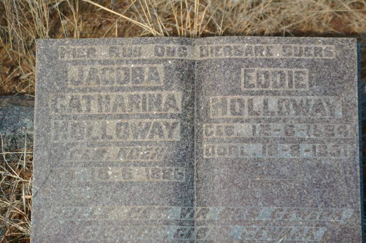 HOLLOWAY Eddie 1884-1951 &amp; Jacoba Catharina KOEN 1886-