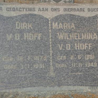 HOFF Dirk, v.d. 1876-1951 &amp; Maria Wilhelmina 1881-1949