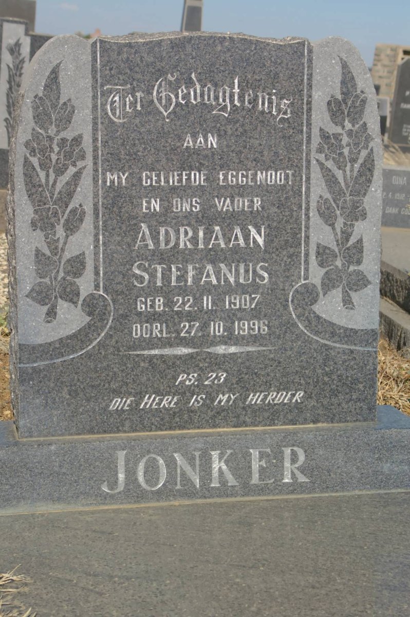JONKER Adriaan Stefanus 1907-1996