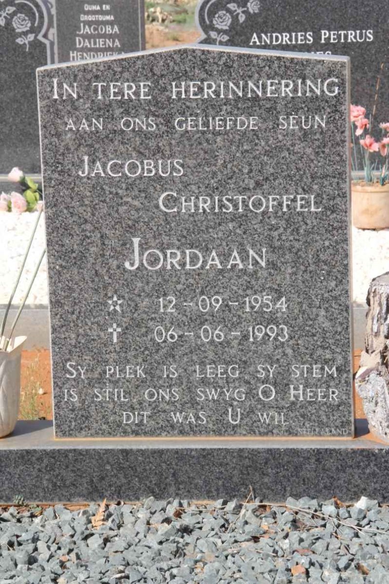 JORDAAN Jacobus Christoffel 1954-1993