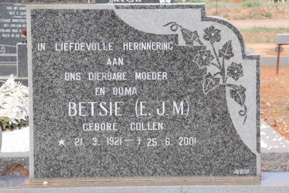 JACOBS E.J.M. nee COLLEN 1929-2001