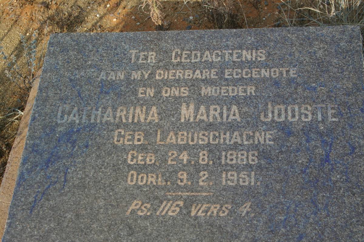 JOOSTE Catharina Maria nee LABUSCHAGNE 1886-1951