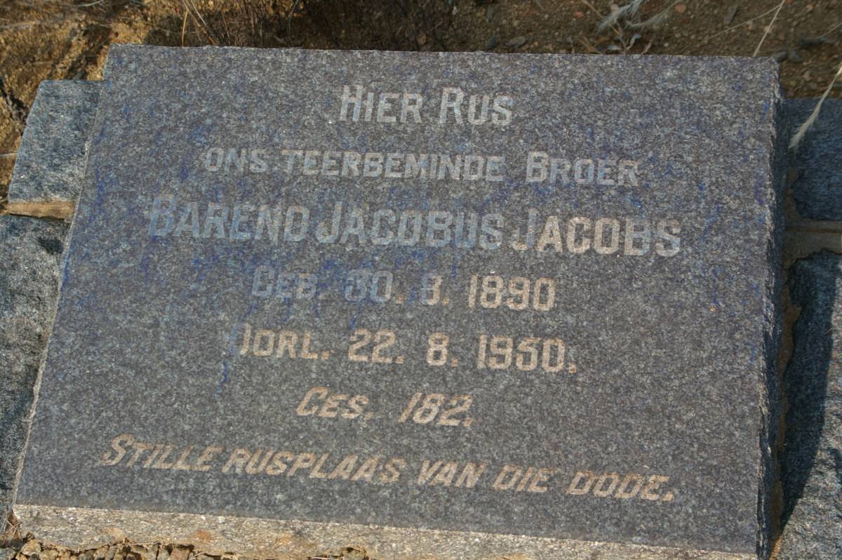 JACOBS Barend Jacobus 1890-1950