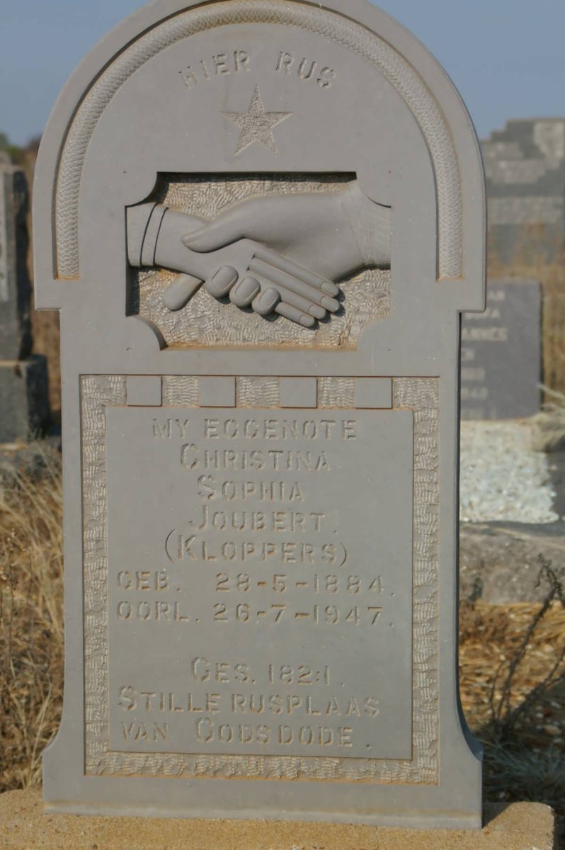 JOUBERT Christina Sophia nee KLOPPERS 1884-1947