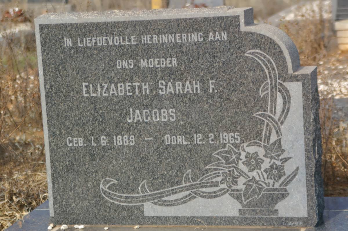 JACOBS Elizabeth Sarah F. 1889-1965