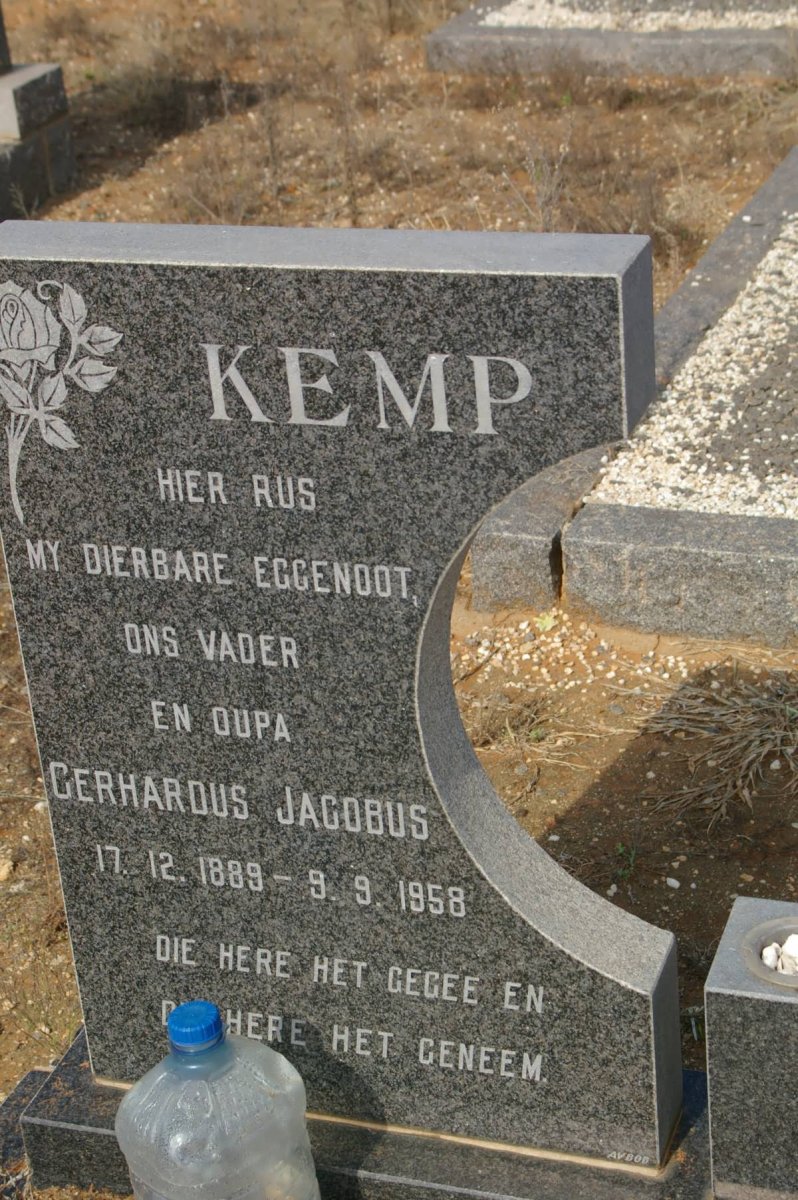 KEMP Gerhardus Jacobus 1889-1958 