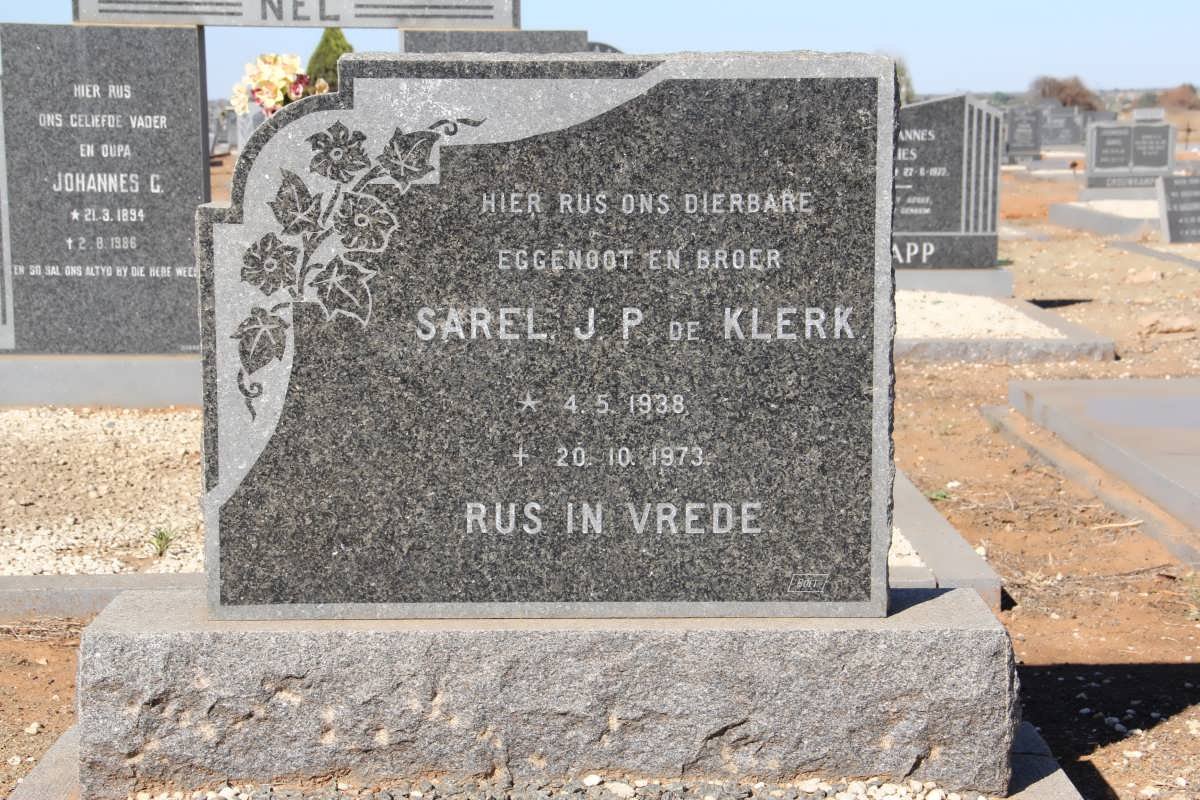 KLERK Sarel J. P., de 1938-1973