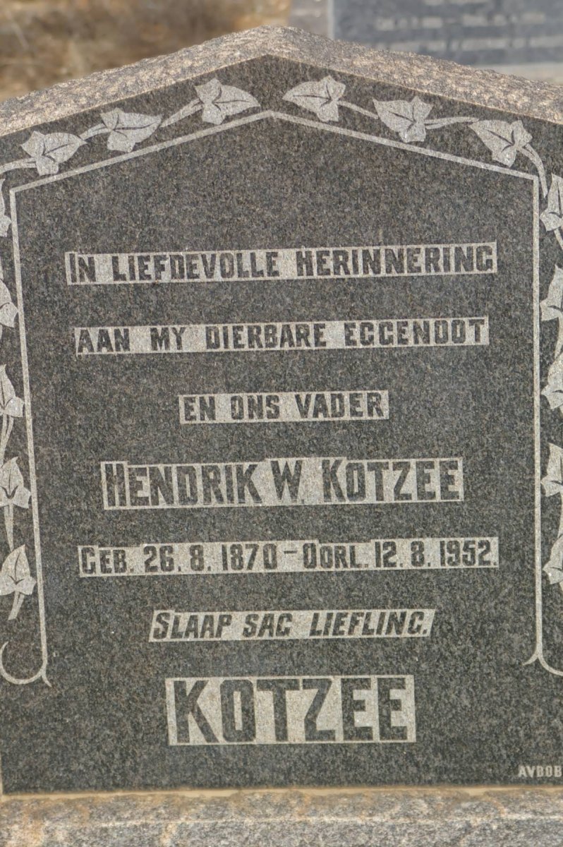 KOTZEE Hendrik W. 1870-1952