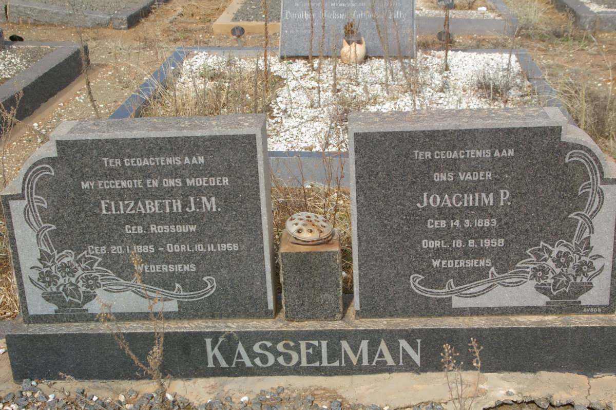 KASSELMAN Joachim P. 1883-1958 &amp; Elizabeth J.M. ROSSOUW 1885-1956