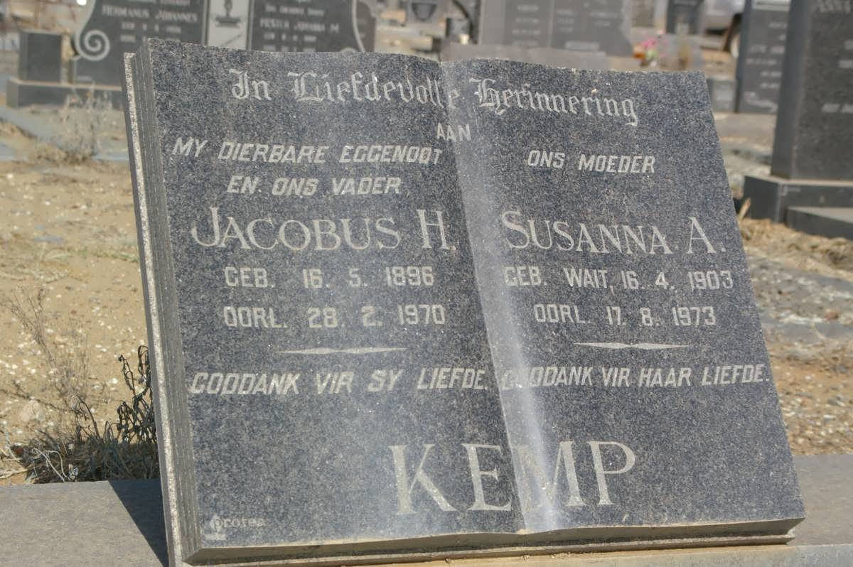 KEMP Jacobus H. 1896-1970 &amp; Susanna A. WAIT 1903-1973
