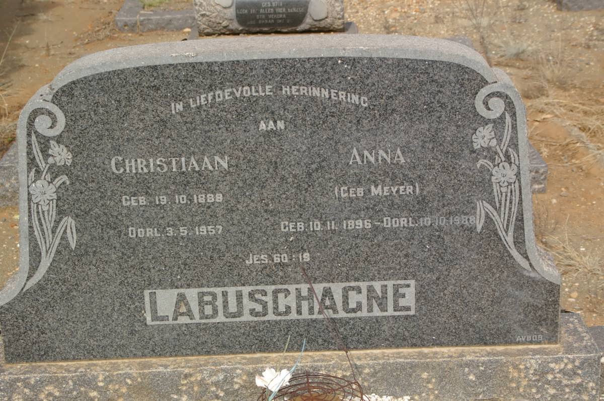 LABUSCHAGNE Christiaan 1888-1957 &amp; Anna MEYER 1896-1988