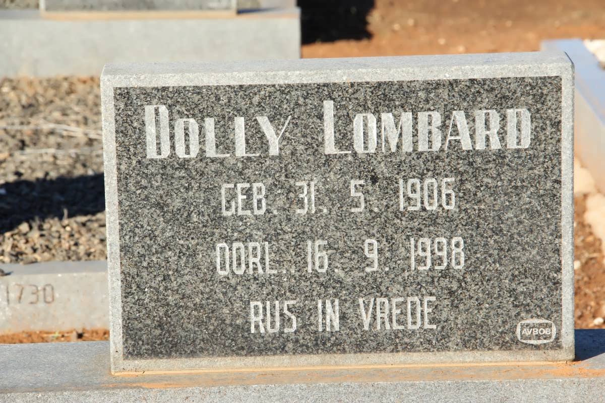 LOMBARD Dolly 1906-1998