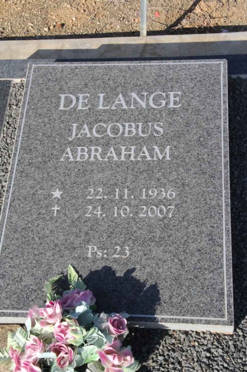 LANGE Jacobus Abraham, de 1936-2007