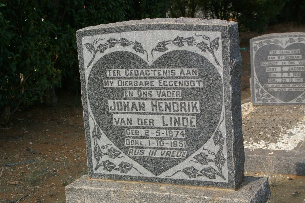 LINDE Johan Hendrik, van der 1874-1951