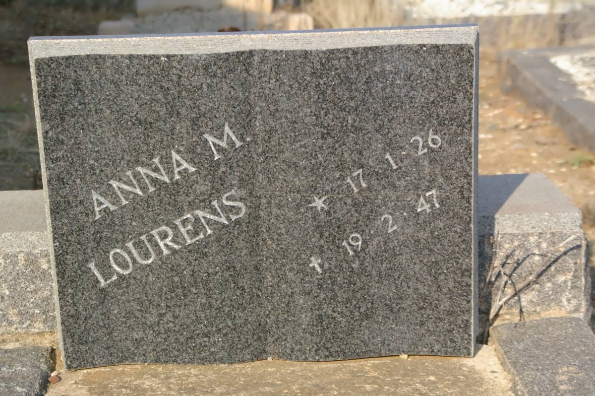 LOURENS Anna M. 1926-1947
