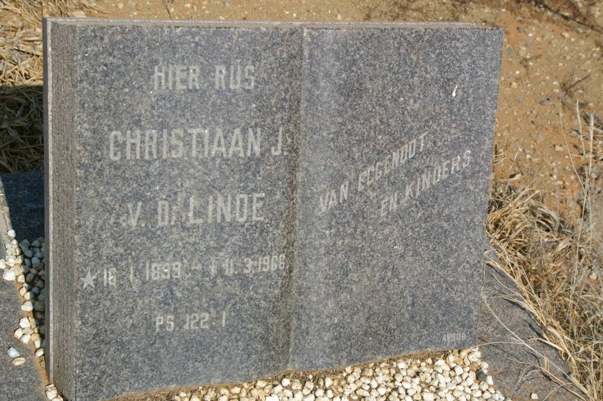 LINDE Christiaan J., v.d. 1899-1966