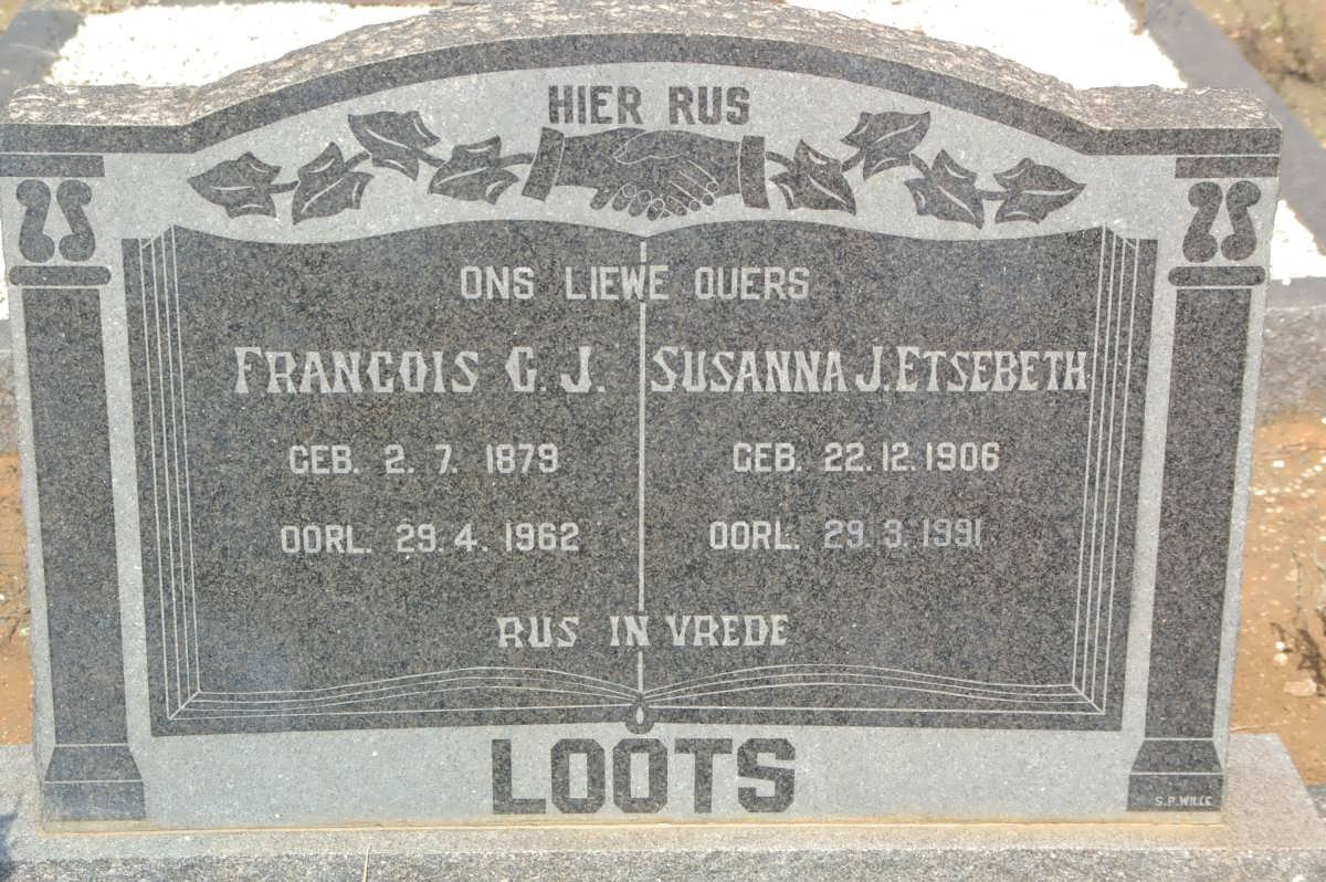 LOOTS Francois G.J. 1879-1962 &amp; Susanna J. ETSEBETH 1906-1991