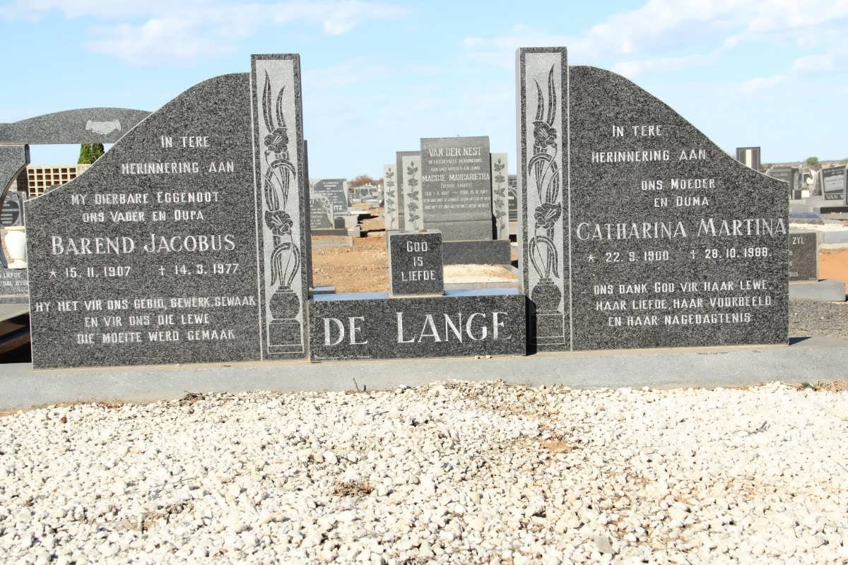 LANGE Barend Jacobus, de 1907-1977 &amp; Catharina Martina 1900-1988