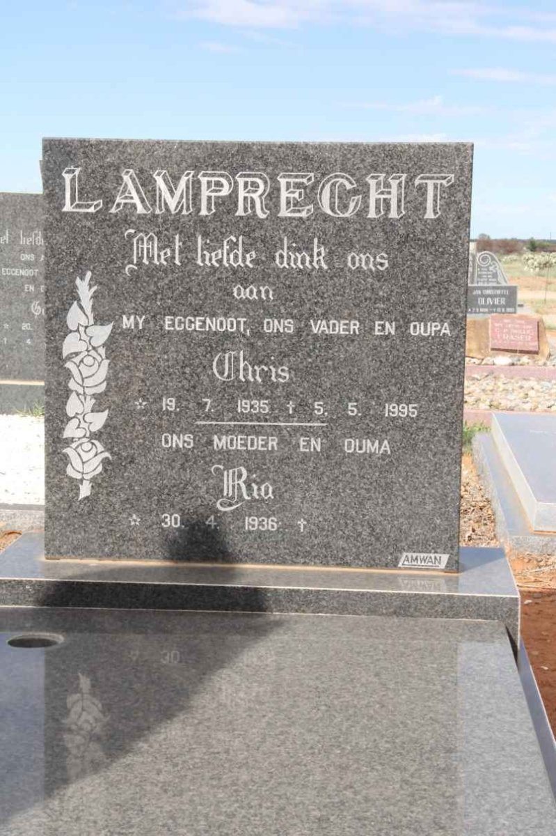 LAMPRECHT Chris 1935-1995 &amp; Ria 1936-