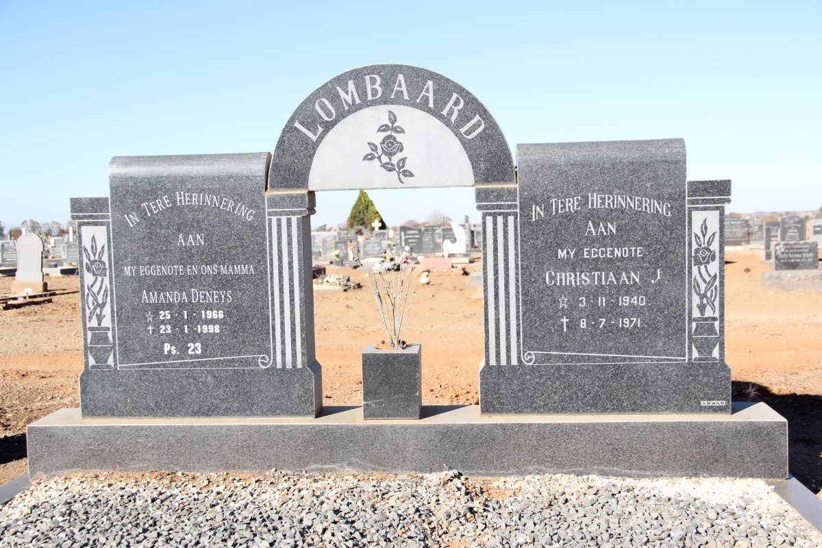 LOMBAARD Christiaan J. 1940-1971 &amp; Amanda Deneys 1966-1998