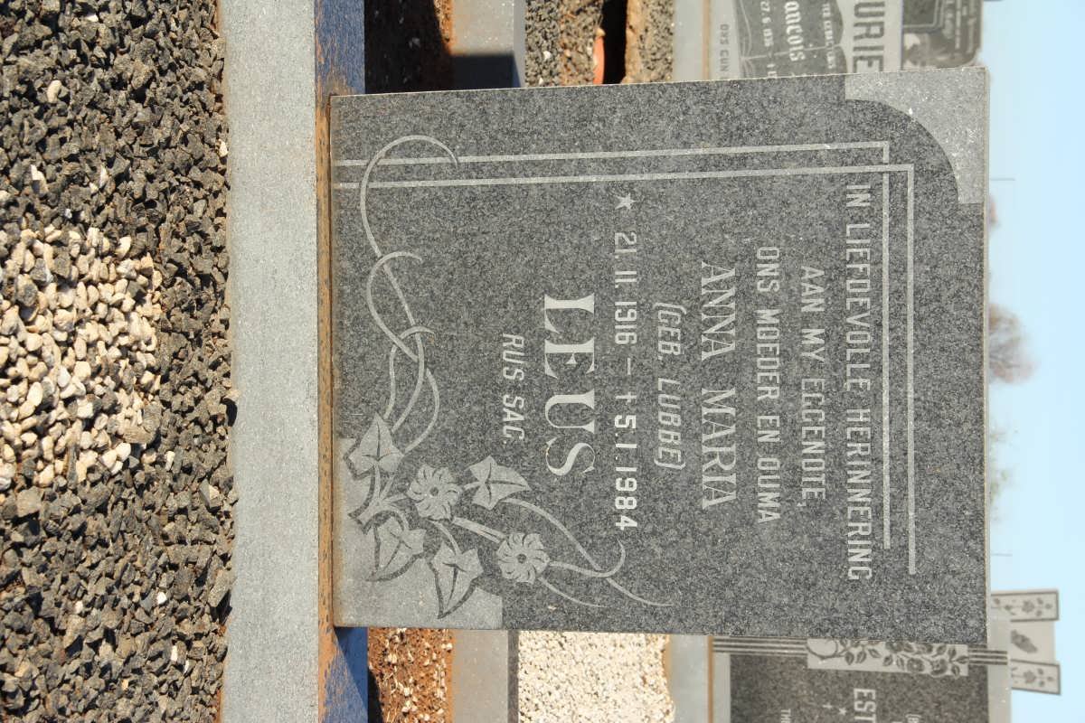 LEUS  Anna Maria nee LUBBE 1916-1984