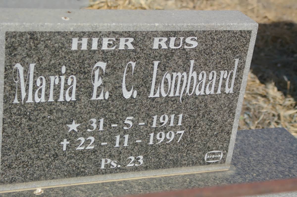 LOMBAARD Maria E.C. 1911-1997