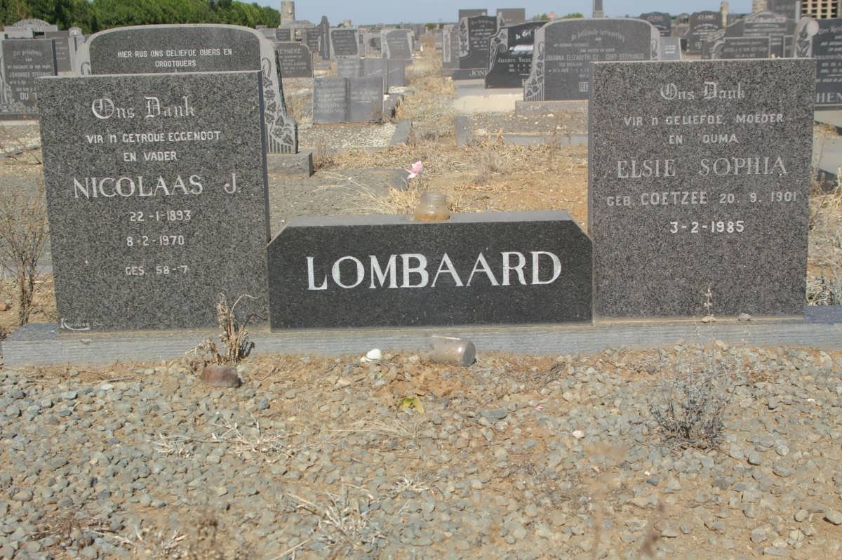 LOMBAARD Nicolaas J. 1893-1970 &amp; Elsie Sophia COETZEE 1901-1985