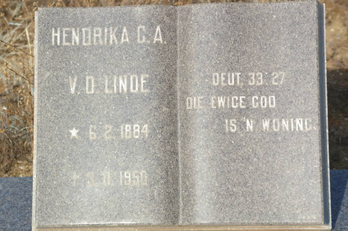 LINDE Hendrika C.A., v.d. 1884-1950