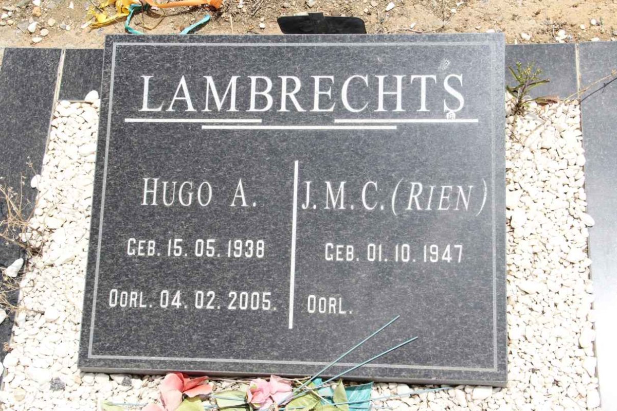 LAMPRECHTS Hugo A. 1938-2005 &amp; J.M.C. 1947-