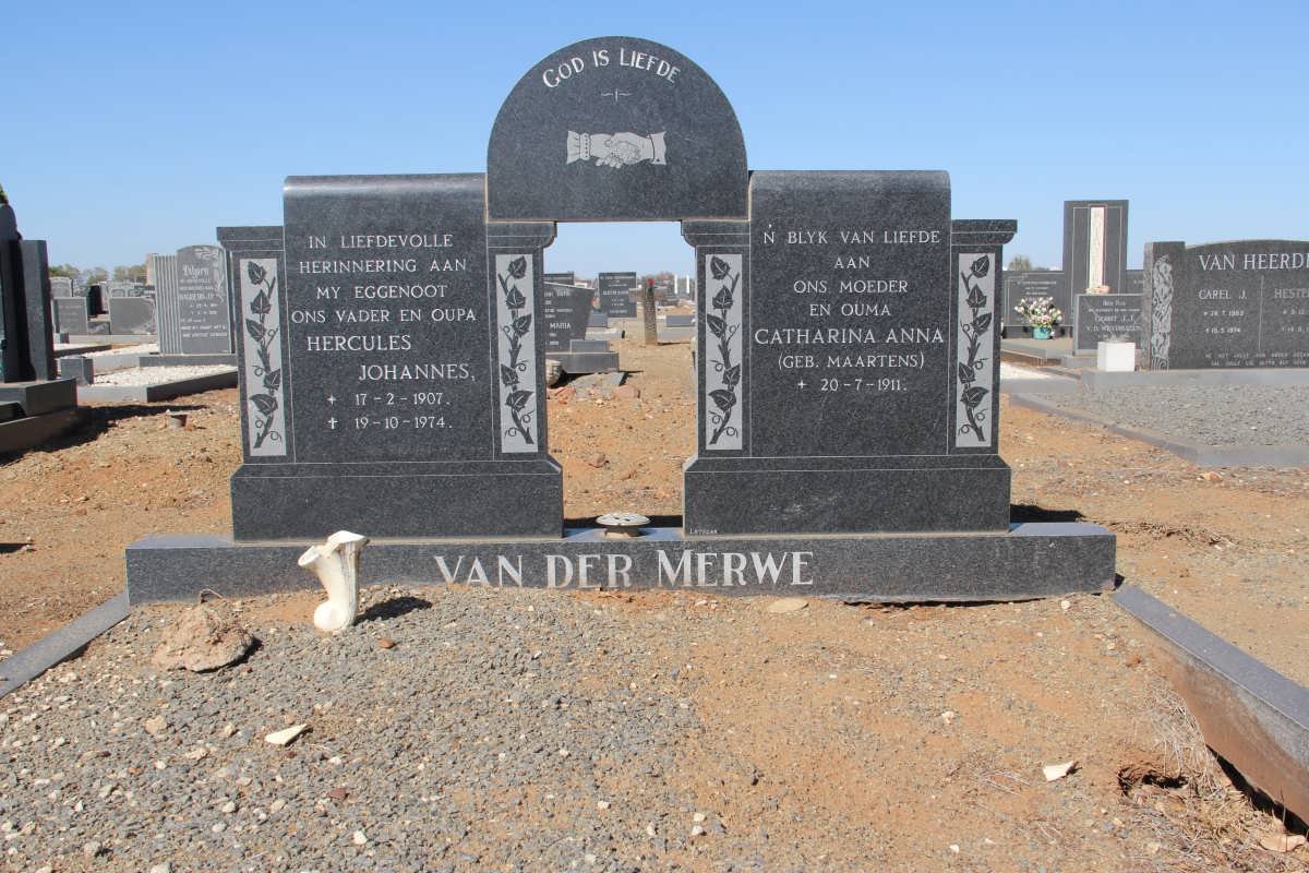 MERWE Hercules Johannes, van der 1907-1974 &amp; Catharina Anna MAARTENS 1911-