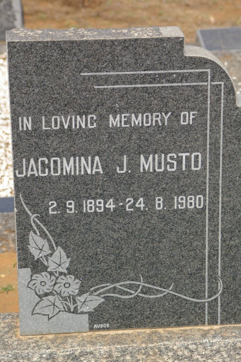 MUSTO Jacomina J. 1894-1980