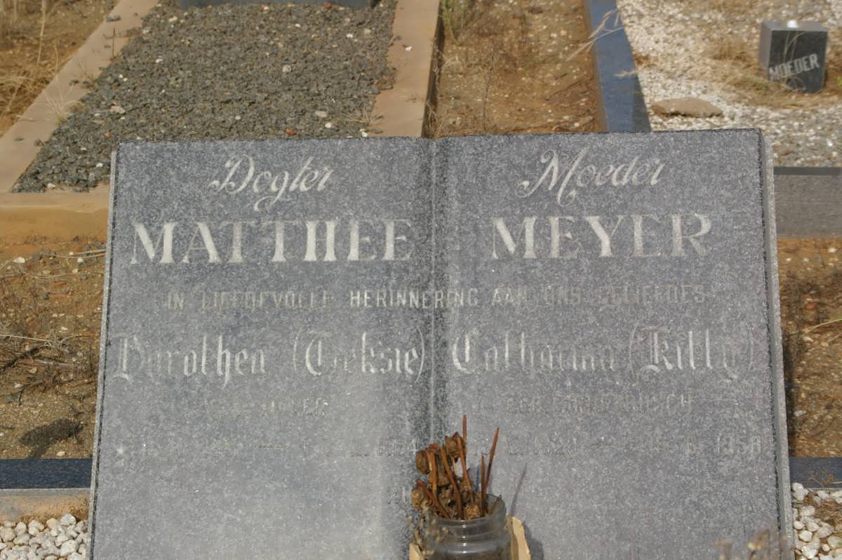 MEYER Catharina Sophia nee SCHLEBUSCH 1920-1958 :: MATTHEE Dorothea nee MEYER 1951-1974