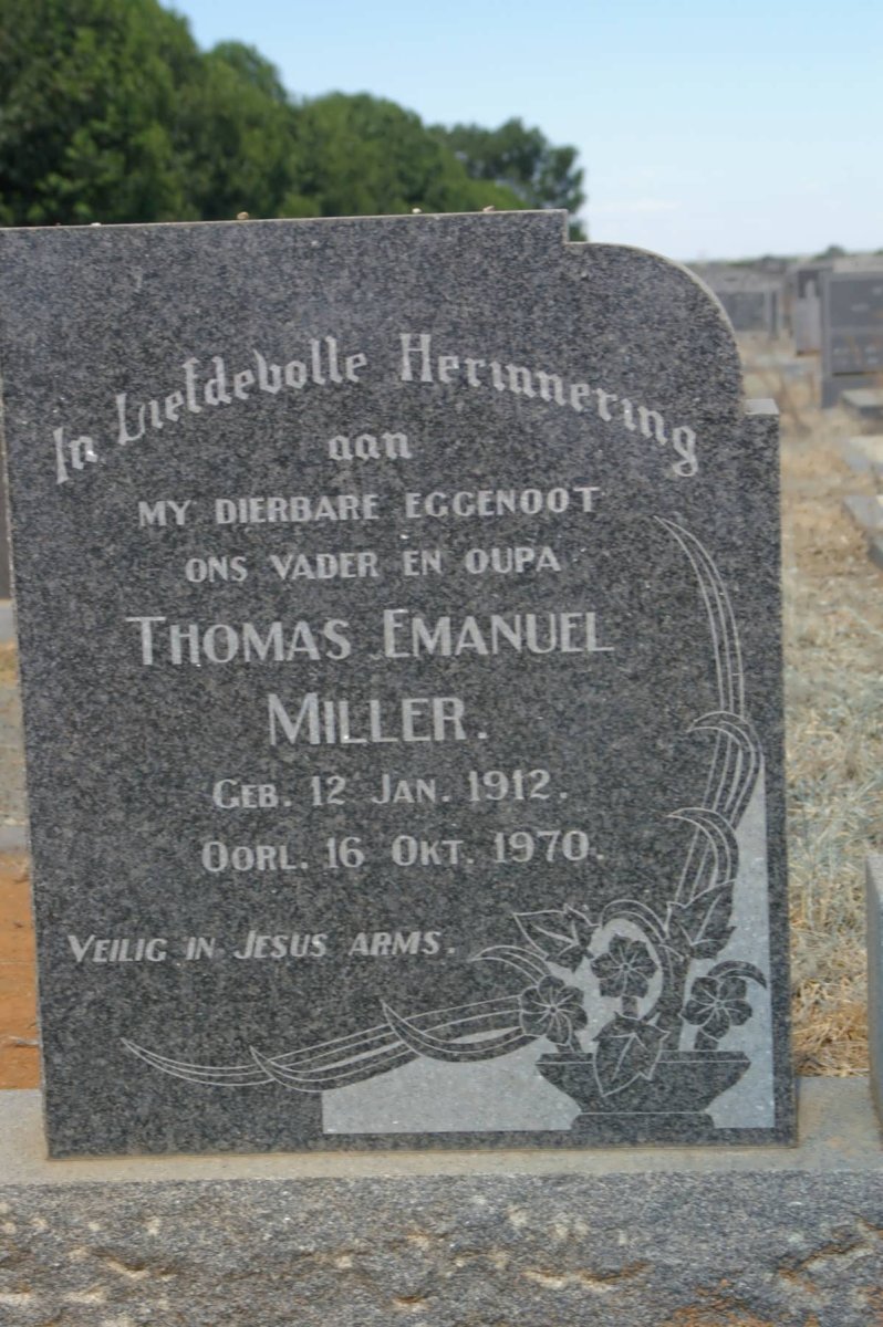 MILLER Thomas Emanuel 1912-1970