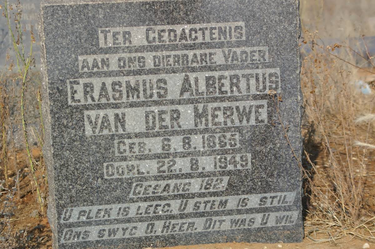 MERWE Erasmus Albertus van der 1885-1949