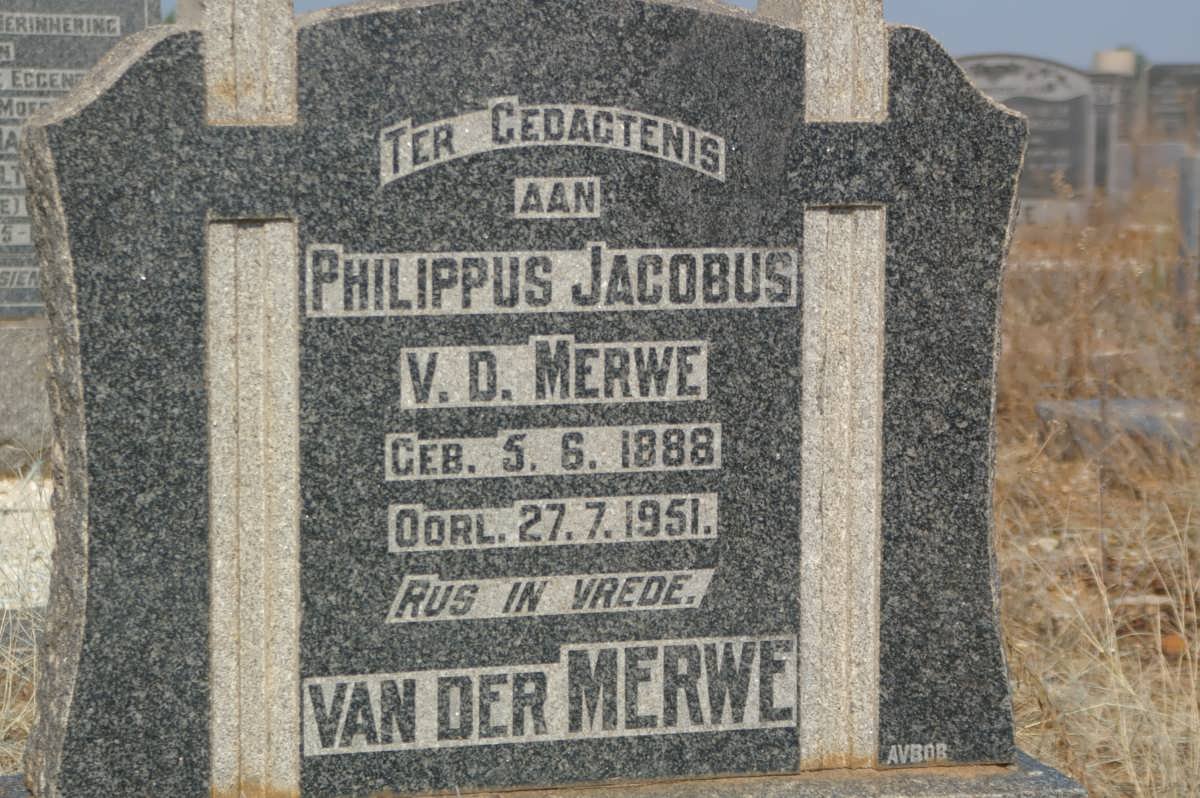 MERWE Philippus Jacobus, v.d. 1888-1951